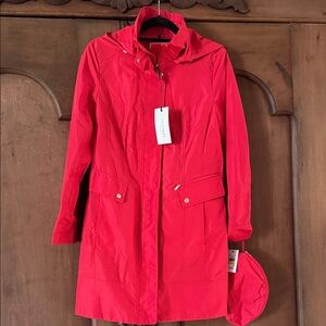 NWT Cole Haan Red packable light spring jacket M